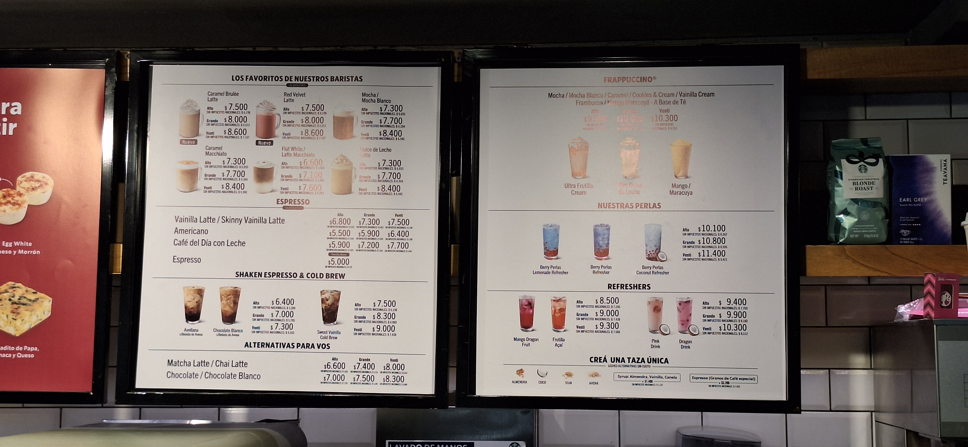 Cardápio Starbucks Mendoza